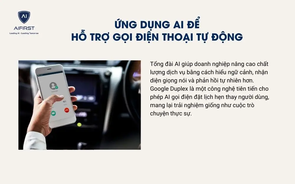 AI trong chăm sóc khách hàng có thể hỗ trợ gọi điện tự động