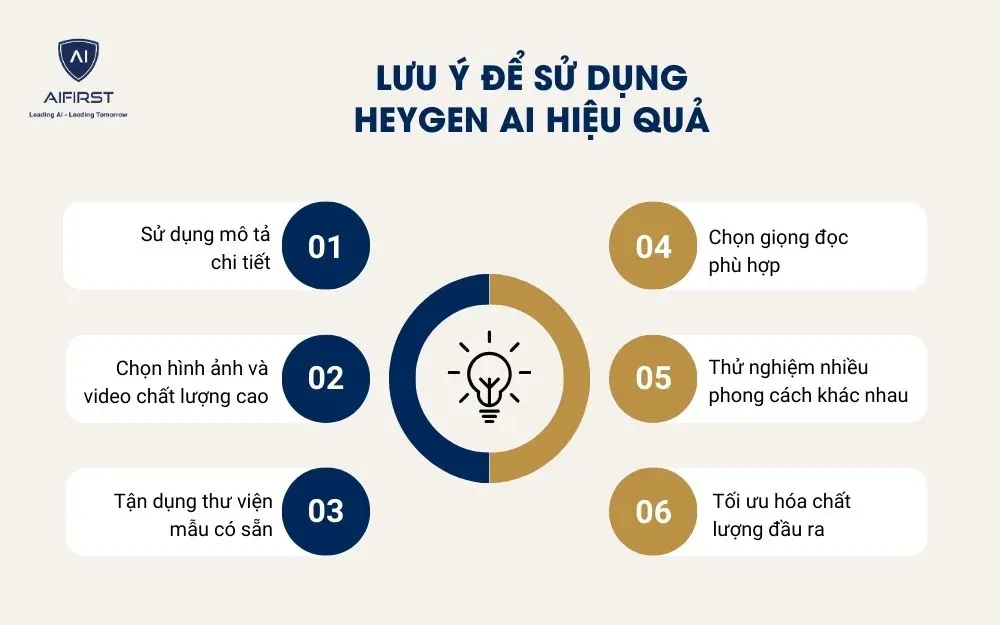 Lưu ý để sử dụng công cụ Heygen AI hiệu quả