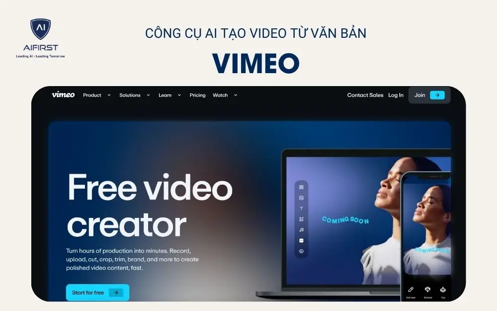Công cụ AI tạo video từ văn bản Vimeo