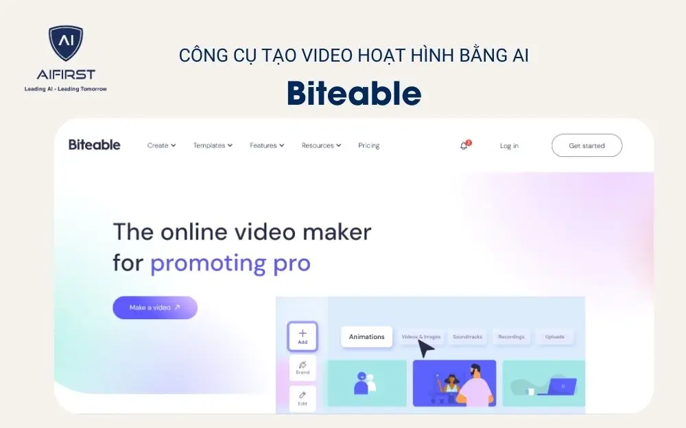 Tạo video hoạt hình bằng AI với Biteable