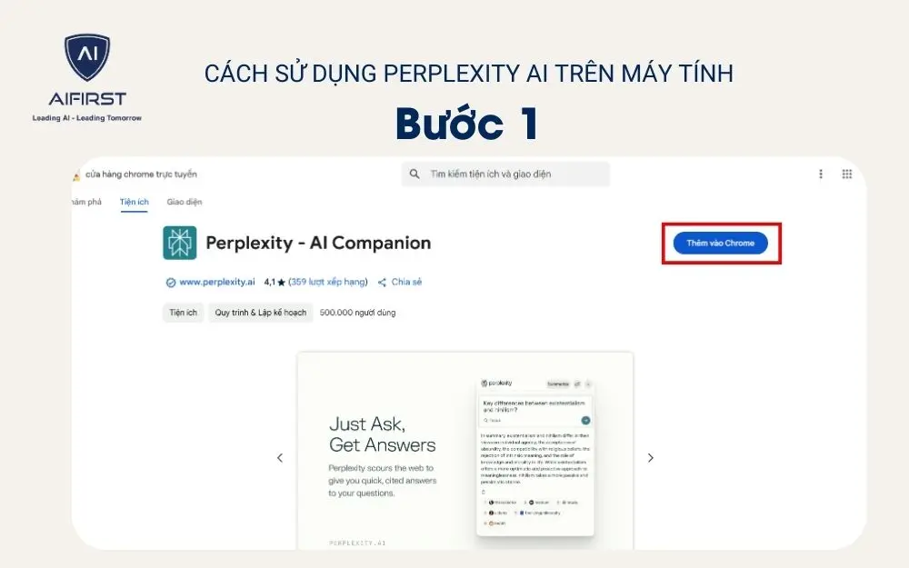 Thêm tiện ích mở rộng Perplexity AI vào Chrome