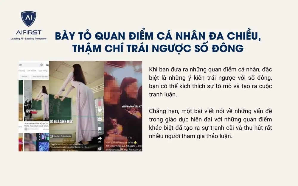 Bày tỏ quan điểm trái ngược số đông