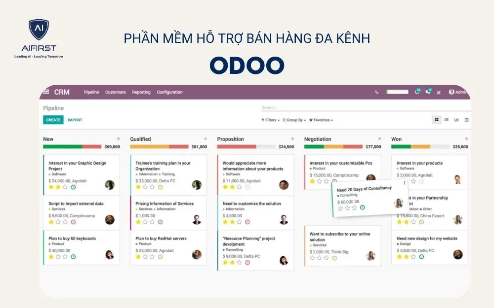 Phần mềm hỗ trợ bán hàng đa kênh - Odoo