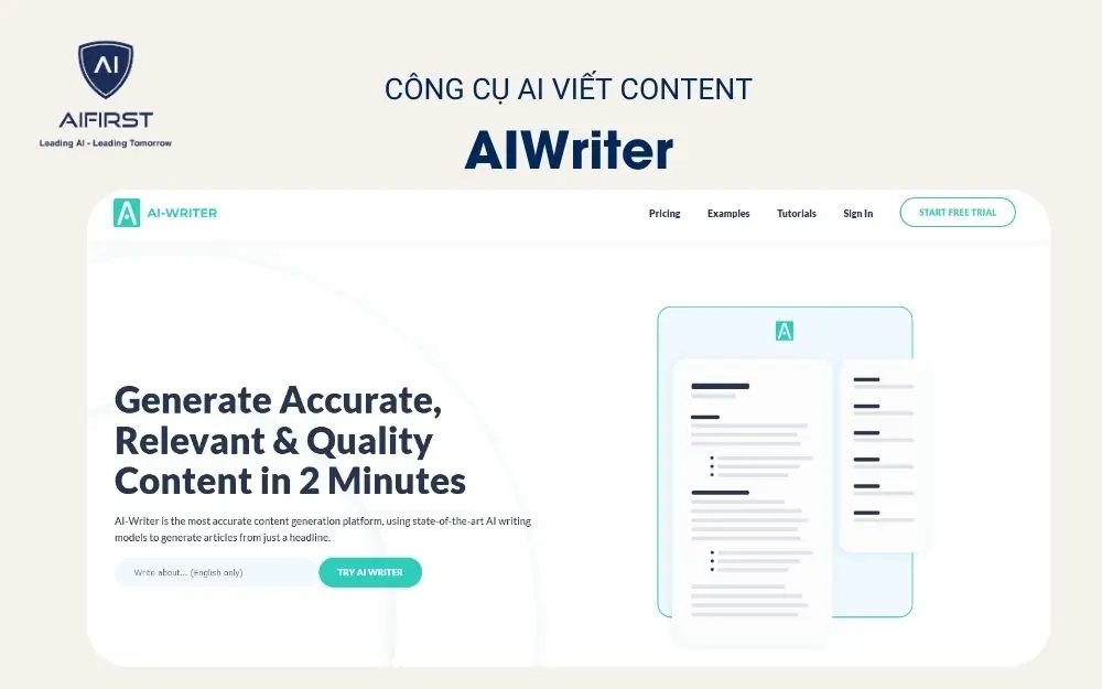 Công cụ AI viết content - AIWriter