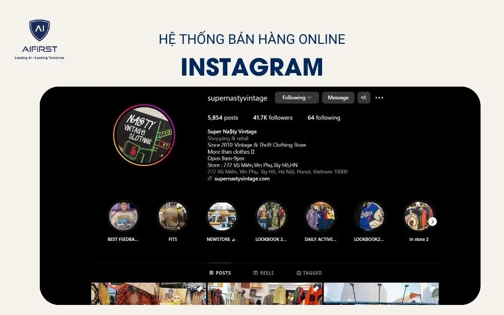 Hệ thống bán hàng Online hiệu quả - Instagram