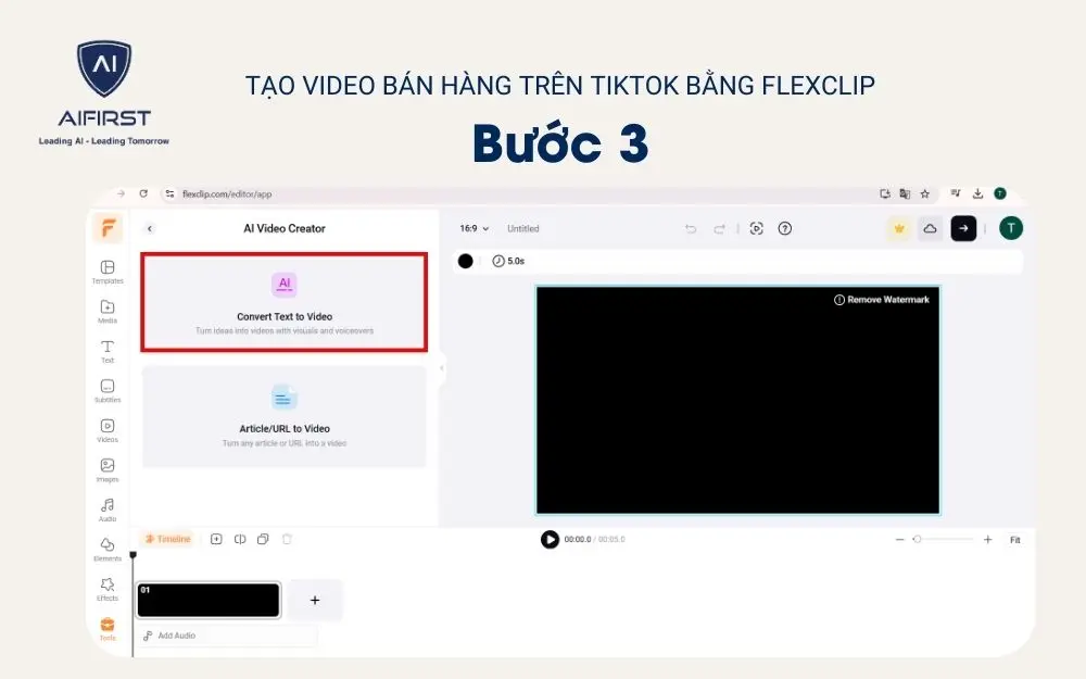 Chọn “Convert Text to Video”