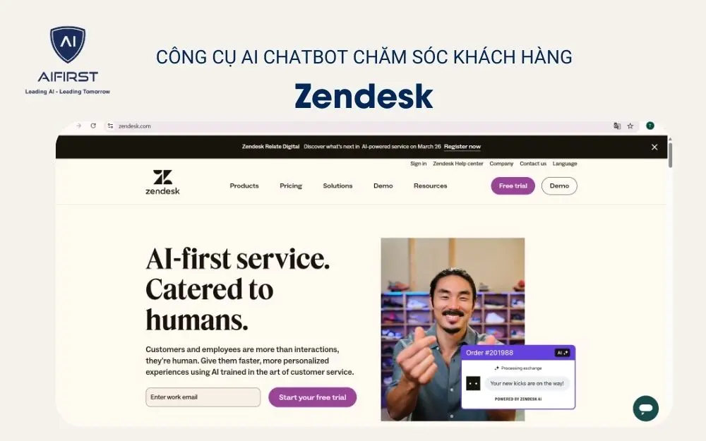 Công cụ AI chatbot chăm sóc khách hàng - Zendesk