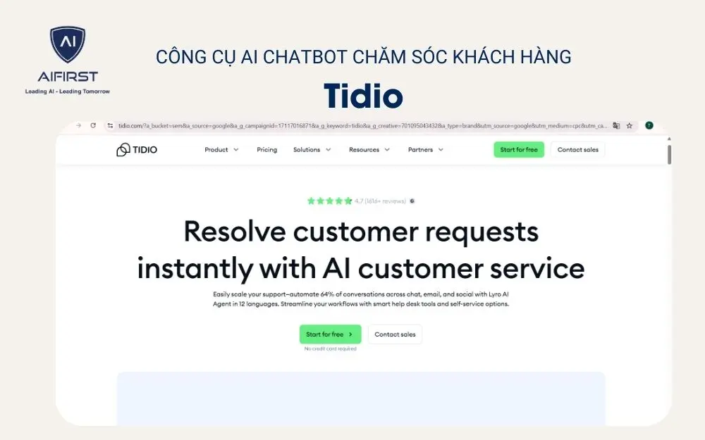 Công cụ AI chatbot chăm sóc khách hàng - Freshchat