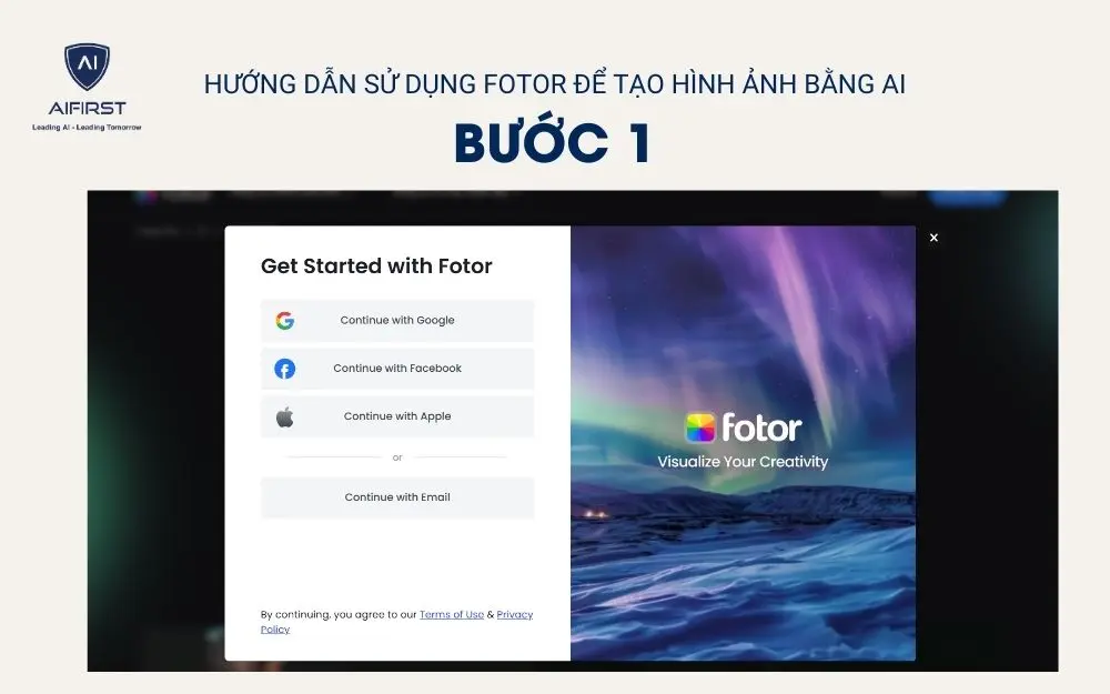 Truy cập vào website tạo ảnh bằng AI của Fotor
