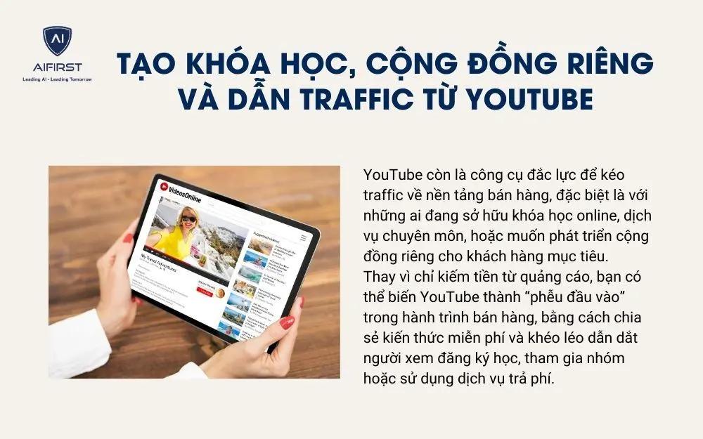 Tạo khóa học, cộng đồng riêng và dẫn traffic từ YouTube