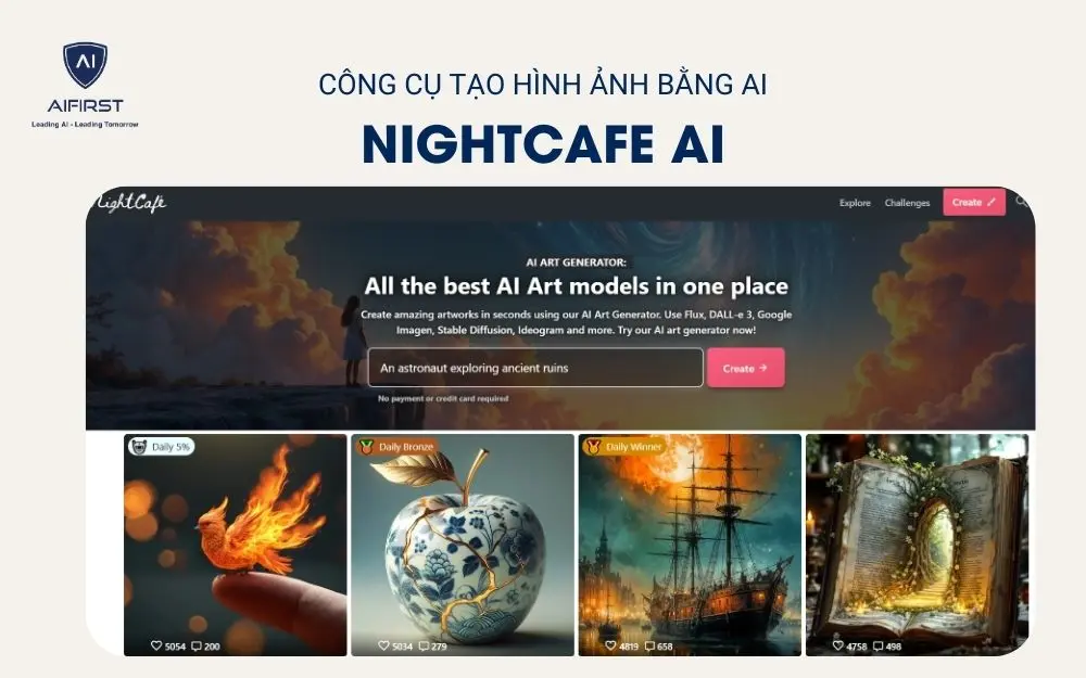 Công cụ tạo hình ảnh bằng AI - Nightcafe AI