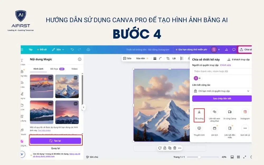 Tải ảnh xuống để đăng tải lên các kênh truyền thông của doanh nghiệp