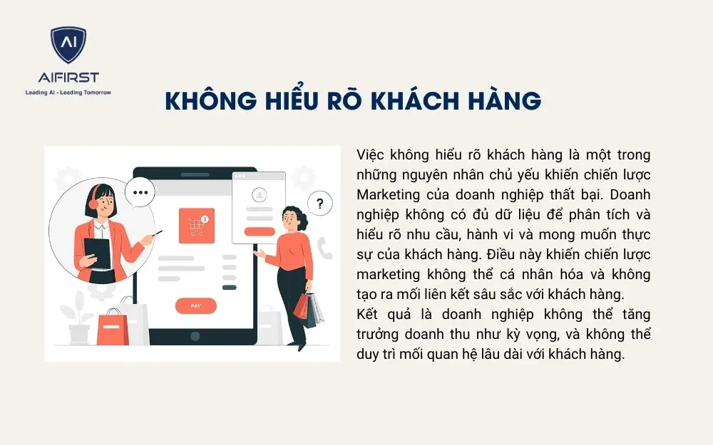 Không hiểu rõ hành vi và nhu cầu của khách hàng