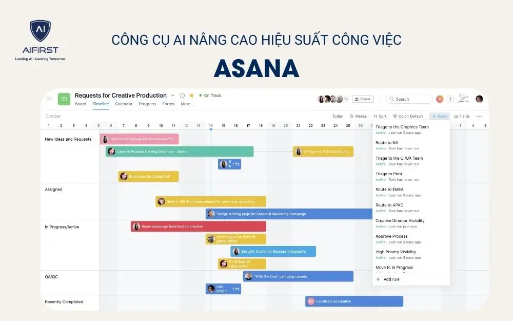 Công cụ AI nâng cao hiệu suất công việc - Asana