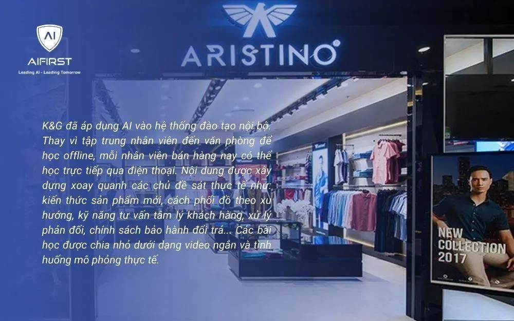 Thương hiệu thời trang nam Aristino ứng dụng AI trong đào tạo nội bộ