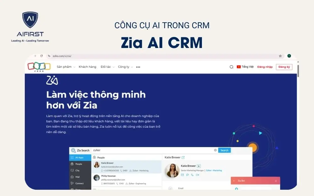 Công cụ AI trong CRM - Zia AI CRM