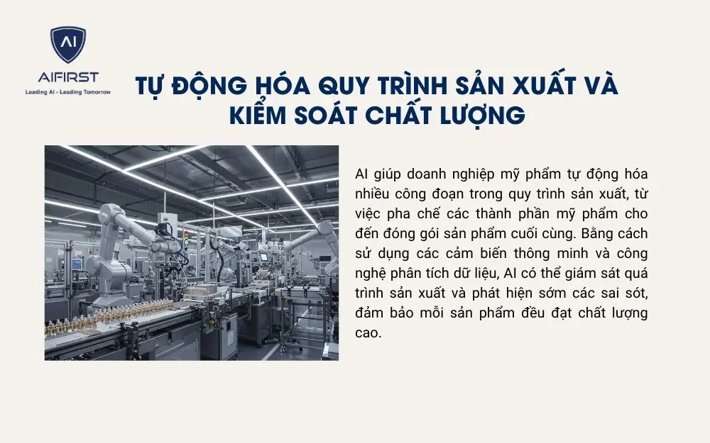 AI giúp tự động hóa nhiều công đoạn trong quy trình sản xuất và kiểm soát