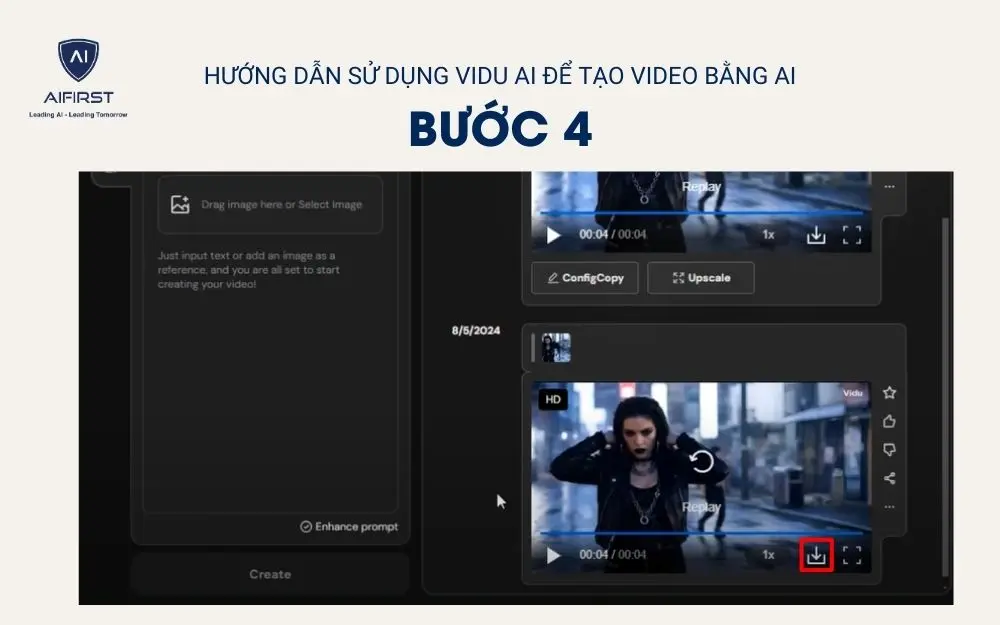Nhấn vào biểu tượng tải xuống