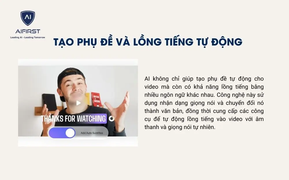 Tạo phụ đề cho video hoặc tự động lồng tiếng