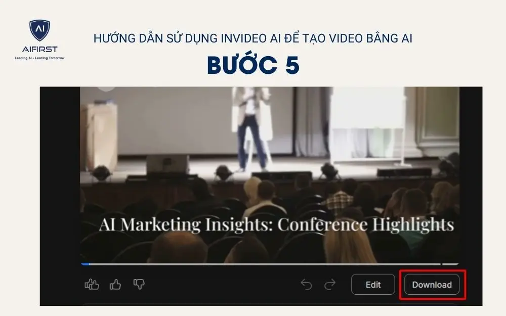 Nhấn vào Download để tải video về máy