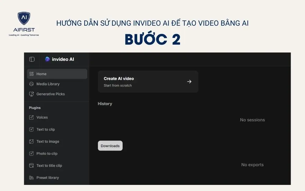 Click vào Create AI Video để tạo video