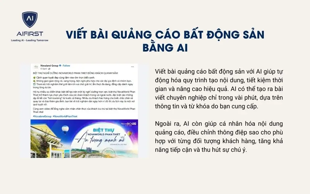 Hỗ trợ viết bài quảng cáo bất động sản với công nghệ AI