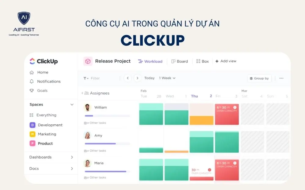 Công cụ AI trong quản lý dự án - ClickUp