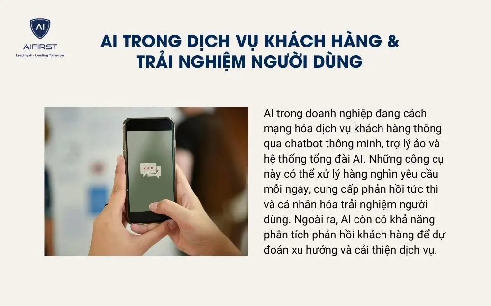 AI trong dịch vụ khách hàng & trải nghiệm người dùng