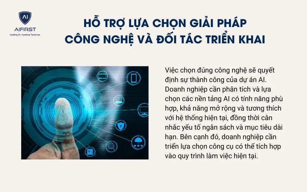Hỗ trợ lựa chọn giải pháp công nghệ và đối tác triển khai