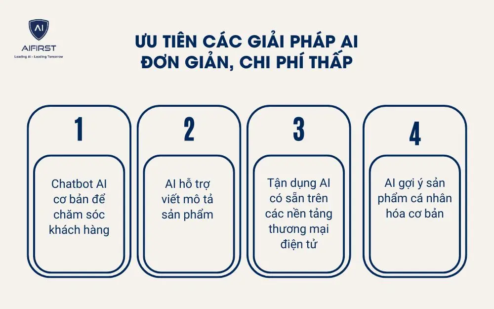 Các giải pháp AI đơn giản, chi phí thấp