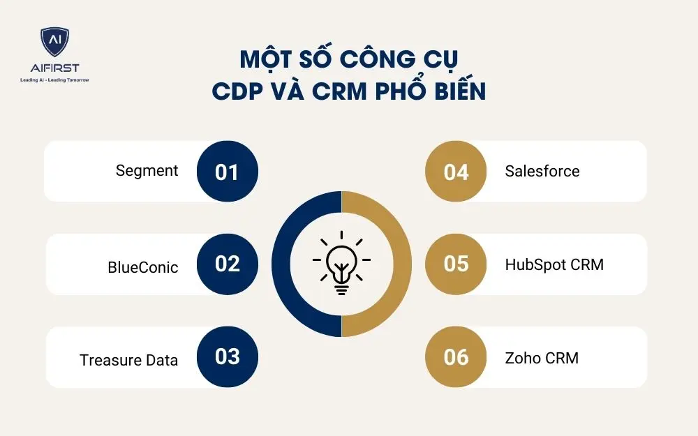 Một số công cụ CDP và CRM phổ biến