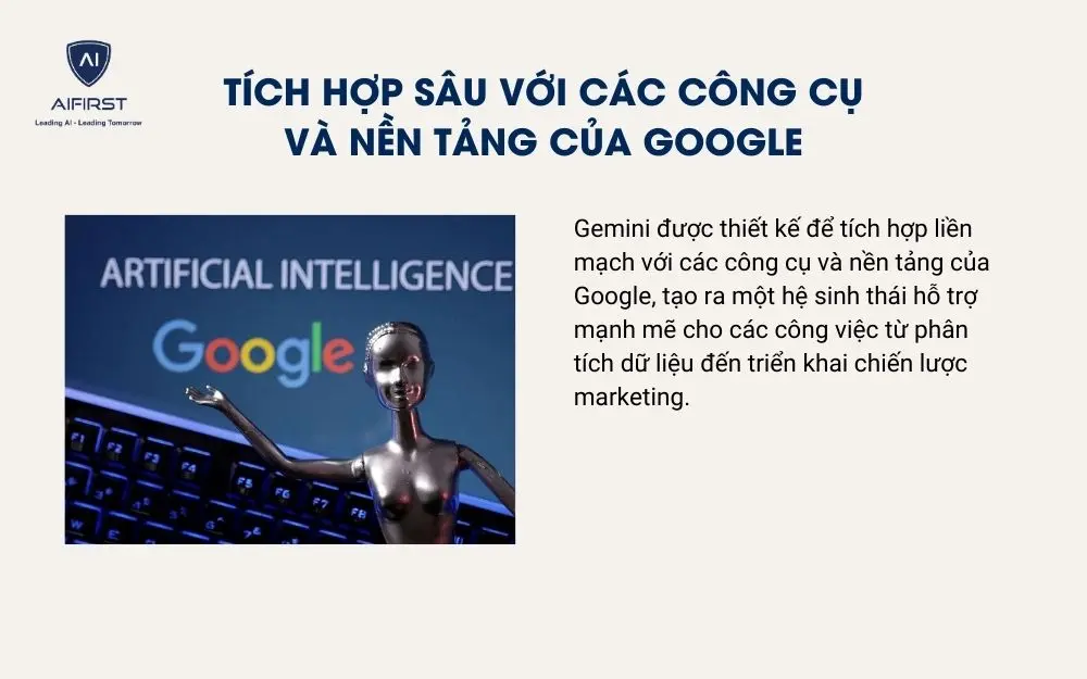Tích hợp sâu với các công cụ và nền tảng của Google