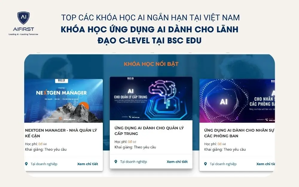 Khóa học ứng dụng AI dành cho lãnh đạo C-Level tại BSC Edu