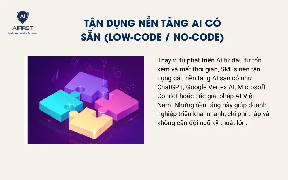 Tận dụng nền tảng AI có sẵn (Low-Code / No-Code)