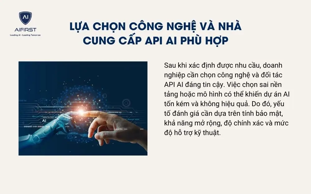Lựa chọn công nghệ và nhà cung cấp API AI phù hợp