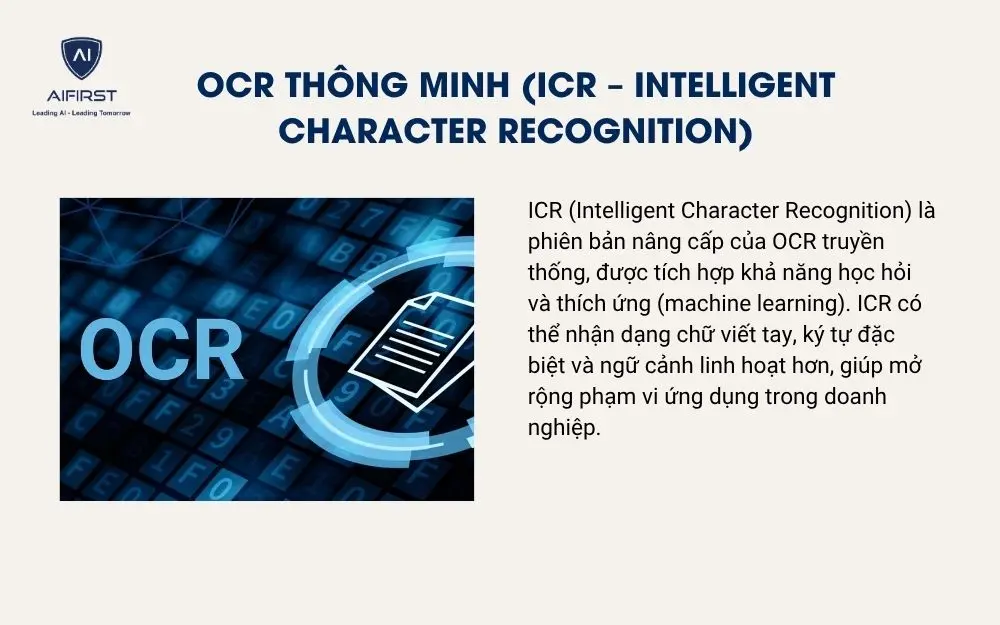 OCR thông minh (ICR – Intelligent Character Recognition)
