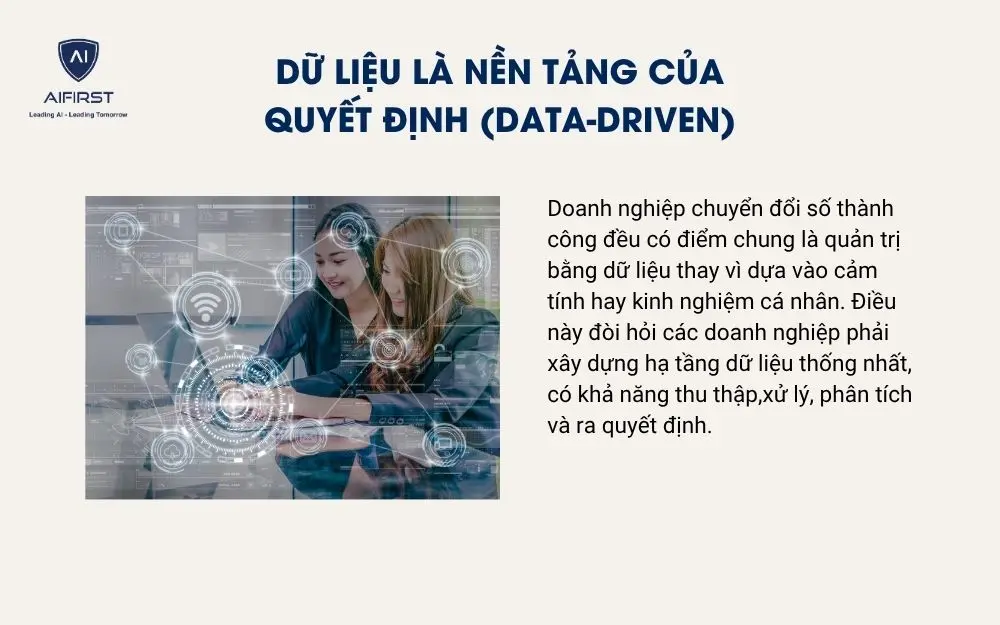 Dữ liệu l&agrave; nền tảng của quyết định (Data-driven)