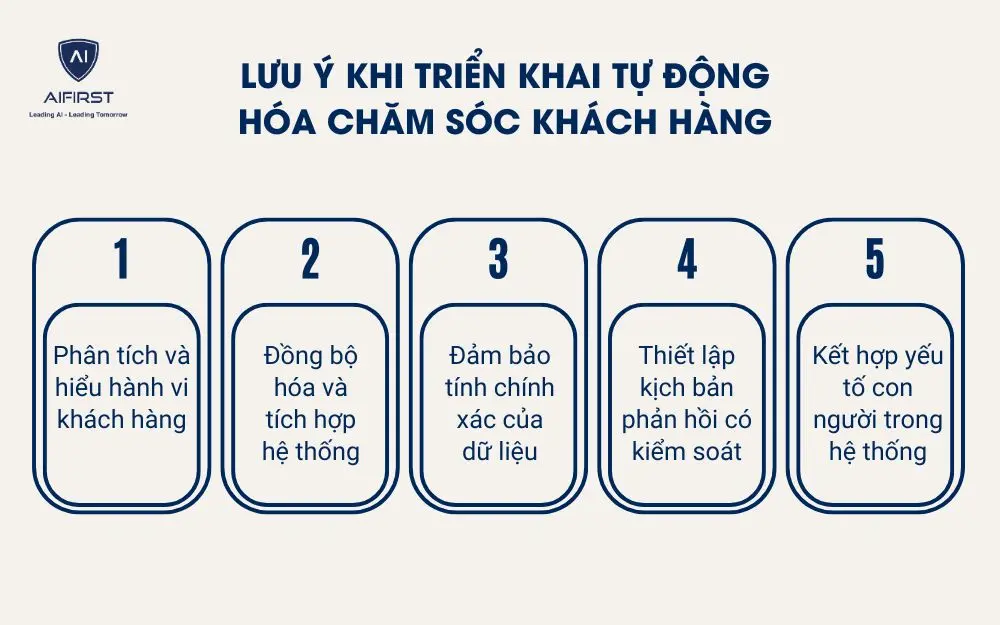 Lưu ý khi triển khai tự động hóa chăm sóc khách hàng