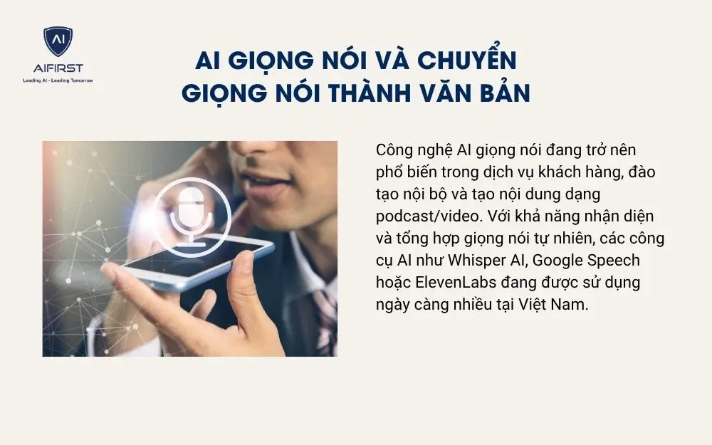 AI giọng n&oacute;i v&agrave; chuyển giọng n&oacute;i th&agrave;nh văn bản