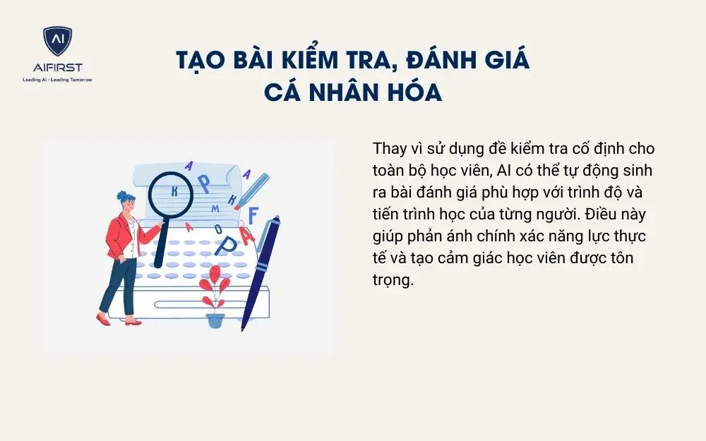 Tạo b&agrave;i kiểm tra, đ&aacute;nh gi&aacute; c&aacute; nh&acirc;n h&oacute;a