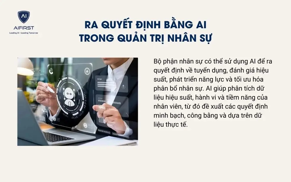 Ra quyết định bằng AI trong quản trị nh&acirc;n sự