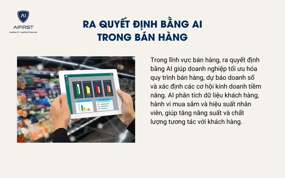 Ra quyết định bằng AI trong b&aacute;n h&agrave;ng
