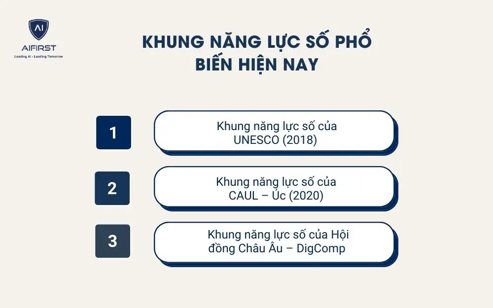  Khung năng lực số phổ biến hiện nay