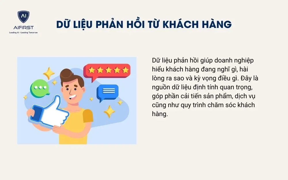 Dữ liệu phản hồi từ kh&aacute;ch h&agrave;ng
