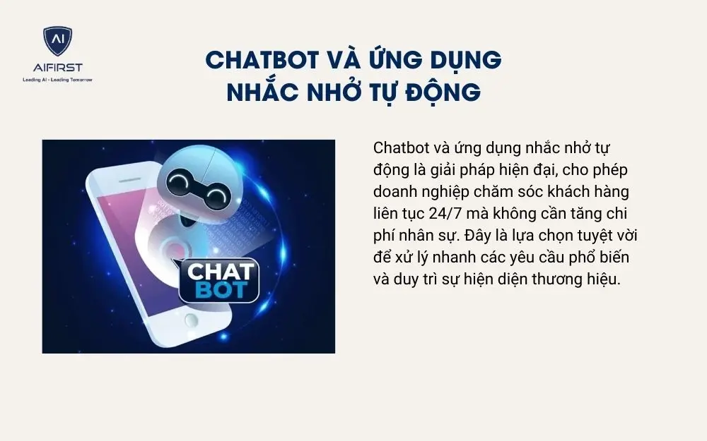Chatbot v&agrave; ứng dụng nhắc nhở tự động