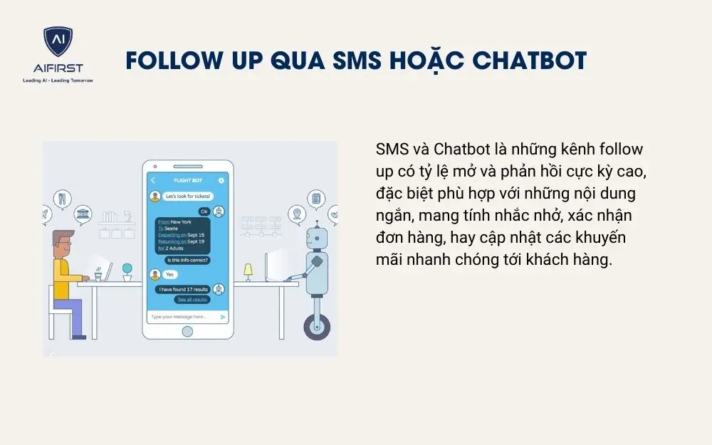 Follow up qua SMS hoặc Chatbot