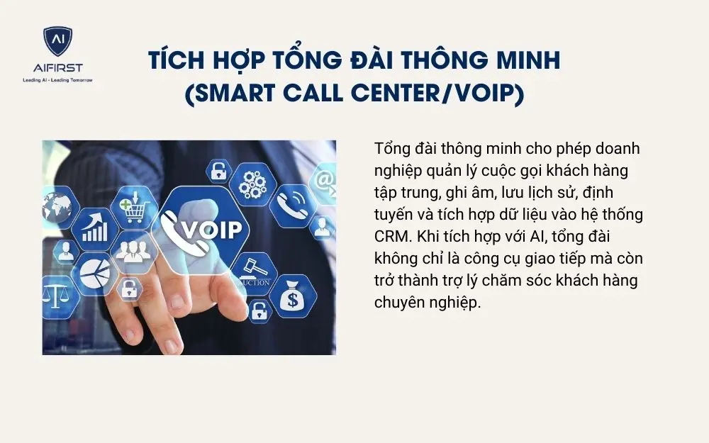 T&iacute;ch hợp tổng đ&agrave;i th&ocirc;ng minh (Smart Call Center/VoIP)