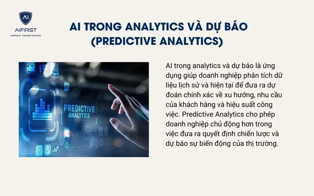 AI trong Analytics v&agrave; dự b&aacute;o (Predictive Analytics)