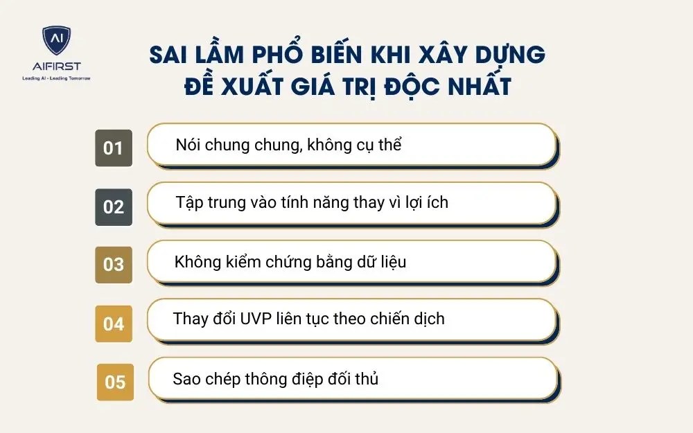 Sai lầm phổ biến khi x&acirc;y dựng đề xuất gi&aacute; trị độc nhất
