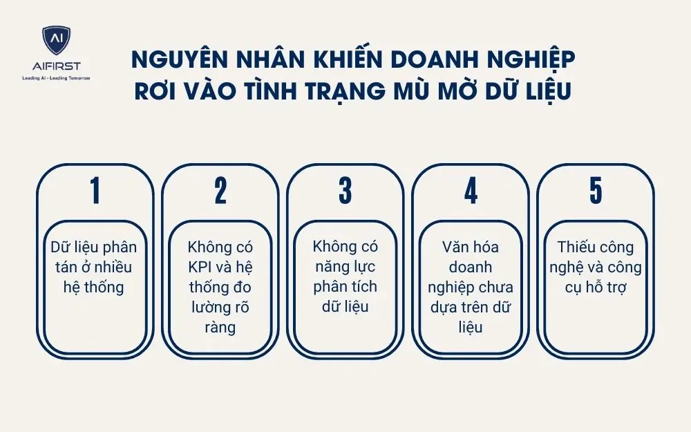 Nguy&ecirc;n nh&acirc;n khiến doanh nghiệp rơi v&agrave;o t&igrave;nh trạng m&ugrave; mờ dữ liệu